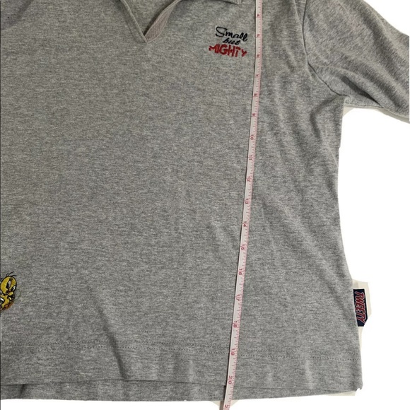 VTG Looney Tunes Women's Gray Cropped Tweetie Bird Sweat Long Sleeve SZ L - Picture 11 of 13